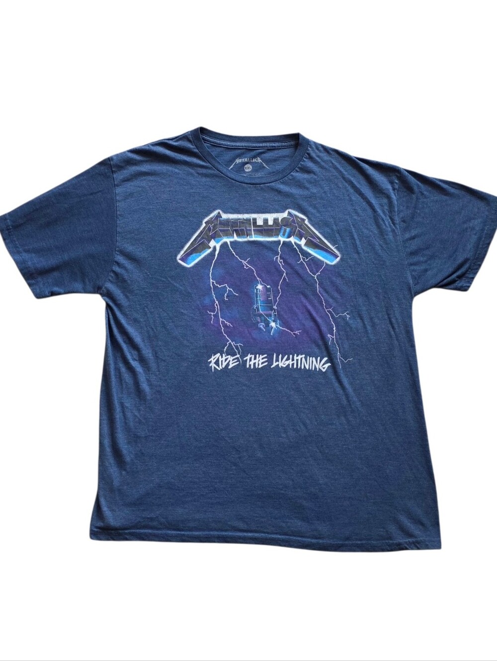 Metallica 2XL Blue Ride the Lightning Concert Tee Shirt